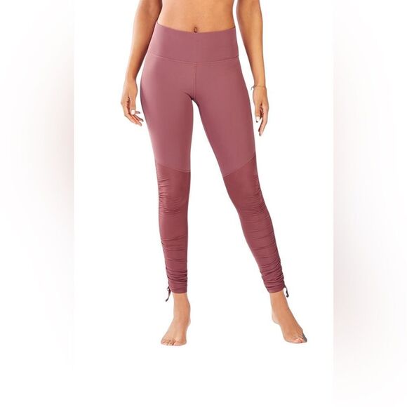 Fabletics Mauve Pink Cashel Foldover PureLuxe Ruched Athletic Legging - Picture 1 of 8